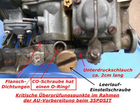 CO-Schraube und Leerlaufeinstell-Schraube, Schwachstellen