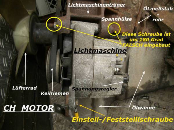Lichtmaschinenposition beim CH-Motor